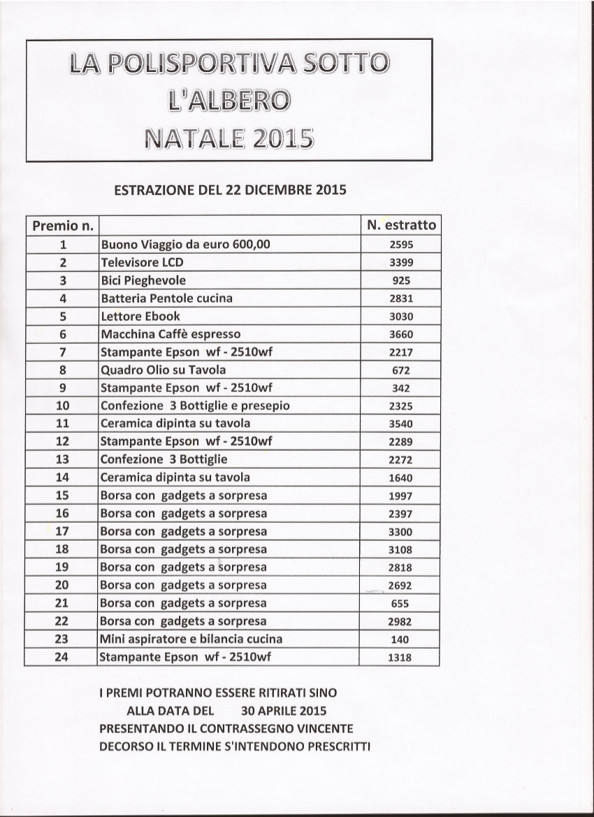 sott. natale 2015 n. estratti